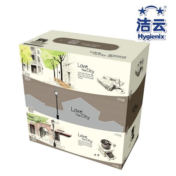 供應潔云 120抽盒裝面紙（3盒裝）132223-1(圖)