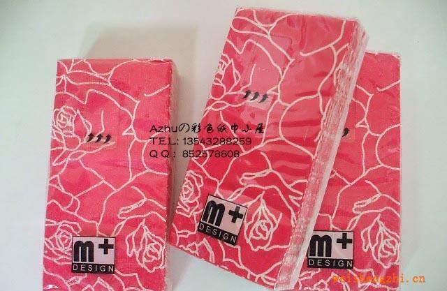 (經典玫瑰)婚慶彩色紙巾,宜家風格印花紙巾,