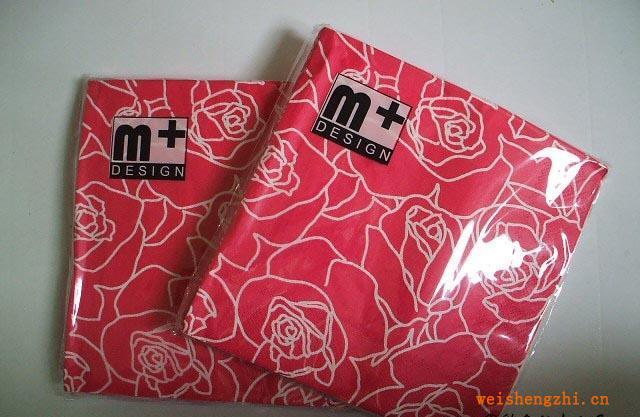 彩色餐巾紙，酒店西餐紙巾，印花紙巾(經典玫瑰）