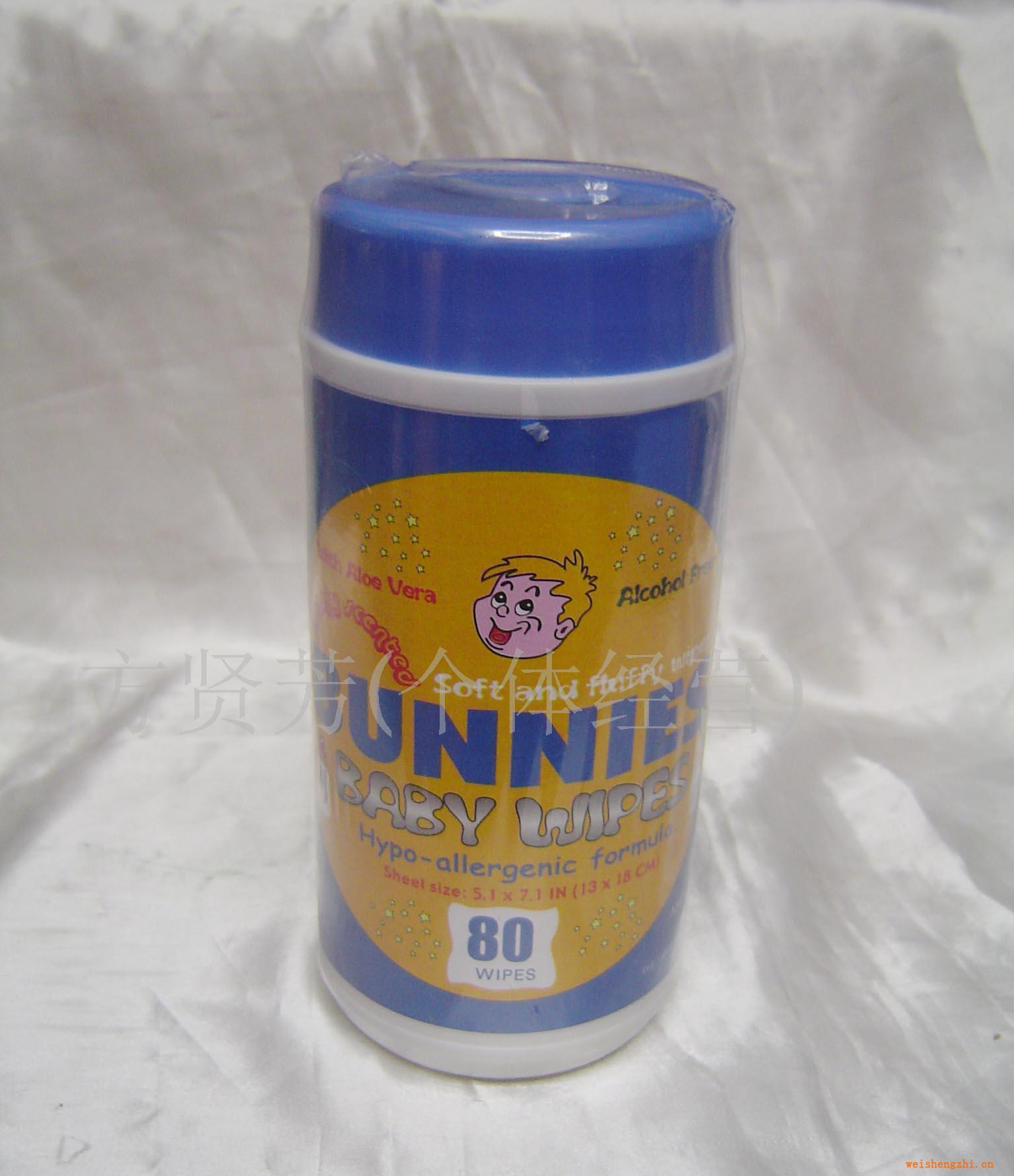 批發桶裝兒童清潔濕巾帶香味的濕巾，批量供應