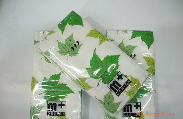 彩色紙巾，個(gè)性圖案紙巾，印花紙巾（綠色樹(shù)葉）