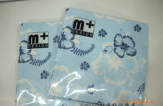 餐巾紙印刷　彩色餐巾紙，彩色印刷圖案紙巾，藍(lán)色蝴蝶