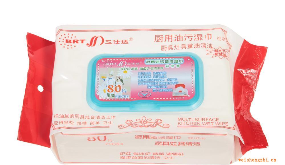 供應濕巾80片廚用簡裝祛重油