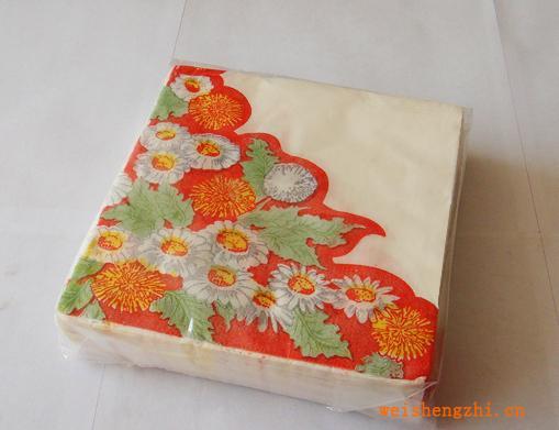 供應優質純木漿彩色印刷餐巾紙紙絹花紙