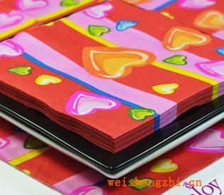 節日餐巾紙彩色印刷紙巾酒店用紙創意紙巾