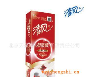 清風(fēng)356段三層10粒空心卷紙金紅葉