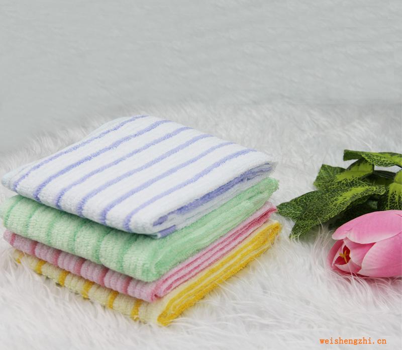 藍雁竹炭竹纖彩條面巾毛巾竹纖維毛巾30*6580G