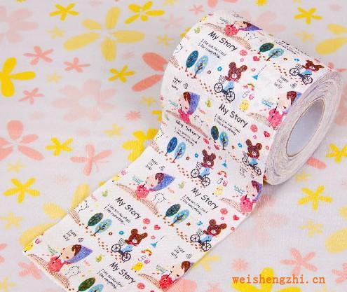 可愛印花卷紙盛潔雅印花衛(wèi)生紙卡通女孩