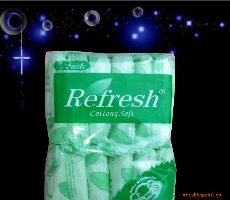外貿加工Refresh衛生巾衛生巾片料可貼牌