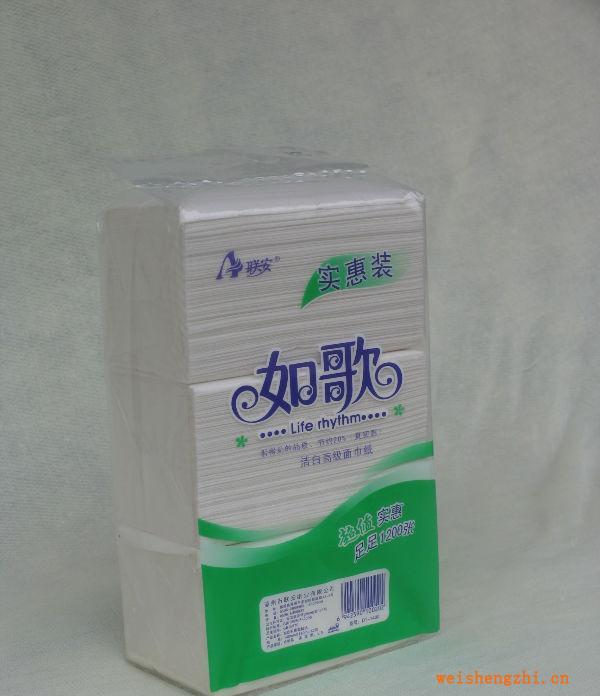 廠家供應100%木漿柔軟舒適1200張實惠裝抽紙