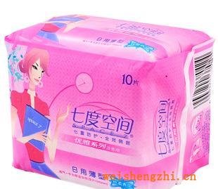 正品七度空間優雅系列棉柔表層超薄日用薄型衛生巾245mm10片/包