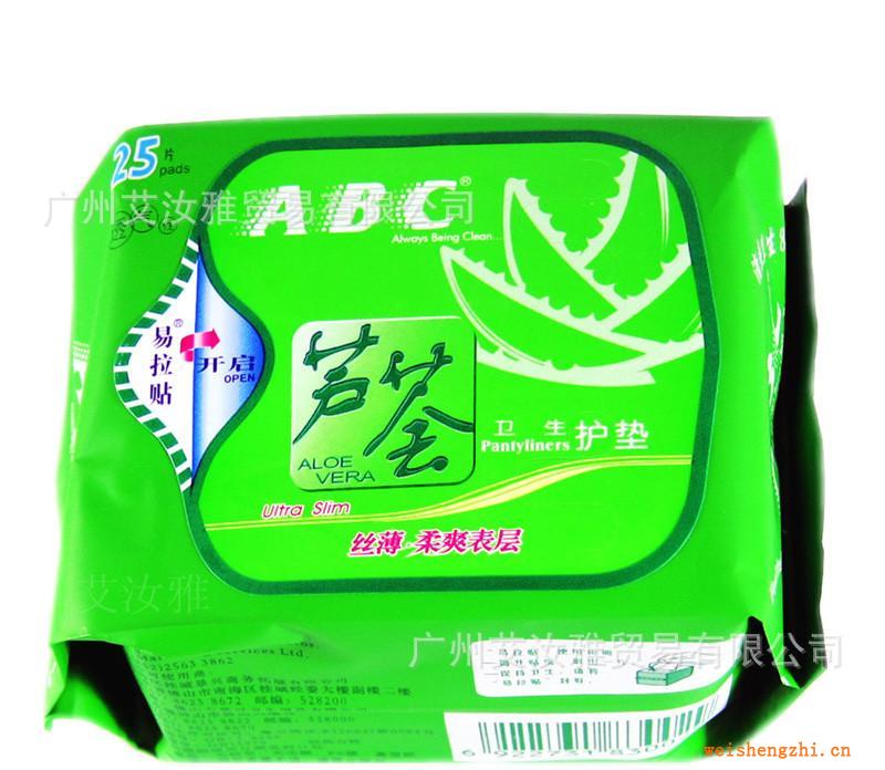 ABC蘆薈衛生護墊絲薄柔爽表層25片L22透氣平時使用163cm