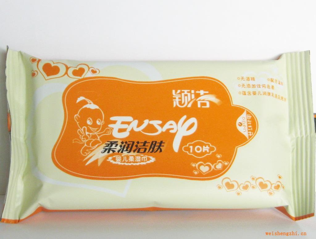 穎潔廠價批發嬰兒柔濕巾10片裝廠家直銷無紡布溫和