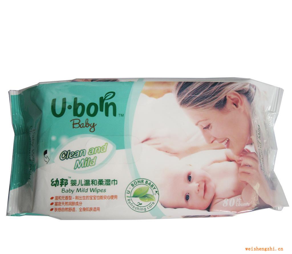 幼邦嬰兒溫和濕巾批發80片裝高品質無紡布