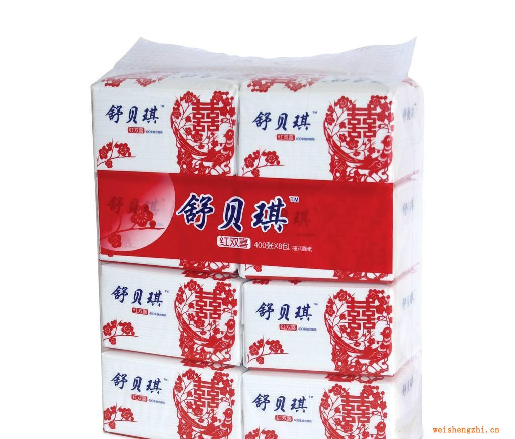 【衛生生活用紙軟抽紙】400張舒貝琪紅雙喜軟抽紙