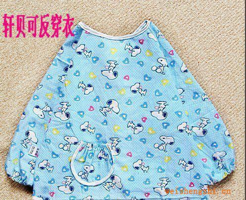 中號多色卡通衣服兒童純棉罩衣吃飯衣寶寶防水反穿衣/罩衣