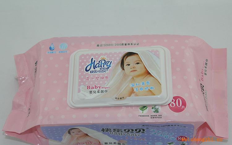 80片加厚快樂貝貝高檔濕巾嬰兒濕巾溫和濕巾淡淡清香廠家生產