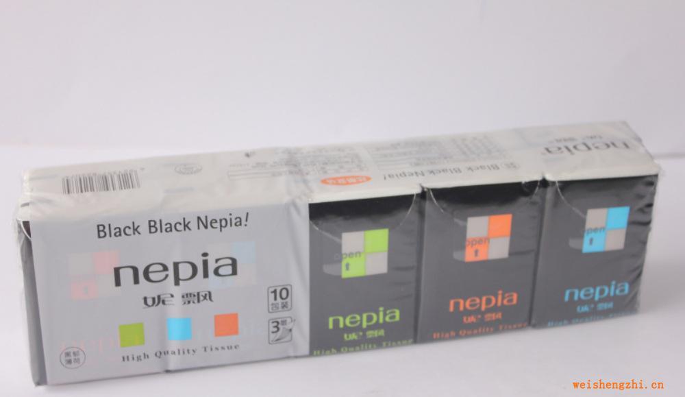 專業(yè)供應(yīng)妮飄手帕紙妮飄黑郁薄荷迷你手帕紙10張3層10包