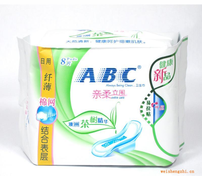 ABC親柔立圍日用纖薄棉網(wǎng)結(jié)合衛(wèi)生巾8片N81