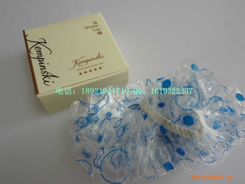 高檔加厚印花浴帽，卡盒包裝