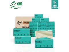 采琪采原生竹槳嬰幼兒本色紙巾餐巾紙軟裝抽紙3層390張整箱