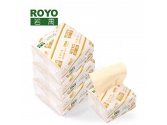 若禺竹漿壓花餐巾紙家用辦公酒店本色便攜小方抽紙巾100包