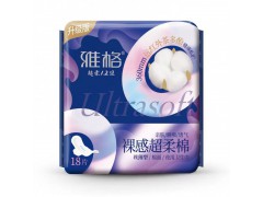 雅格裸感超柔棉18片絲薄衛生巾360mm