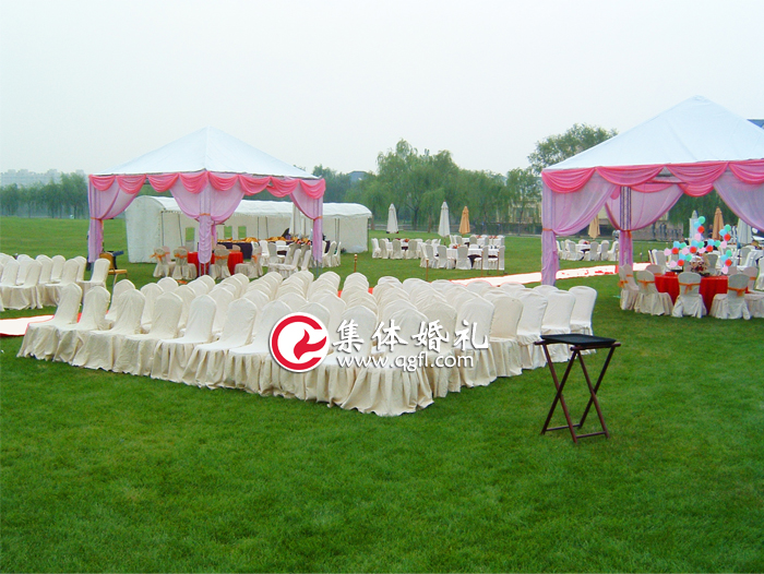 北京集體婚禮：粉色系草坪集體婚禮